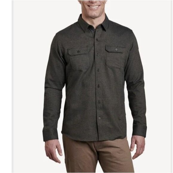 Kuhl Descendr Flannel Shirt in Serpentine Size Large - Picture 1 of 11